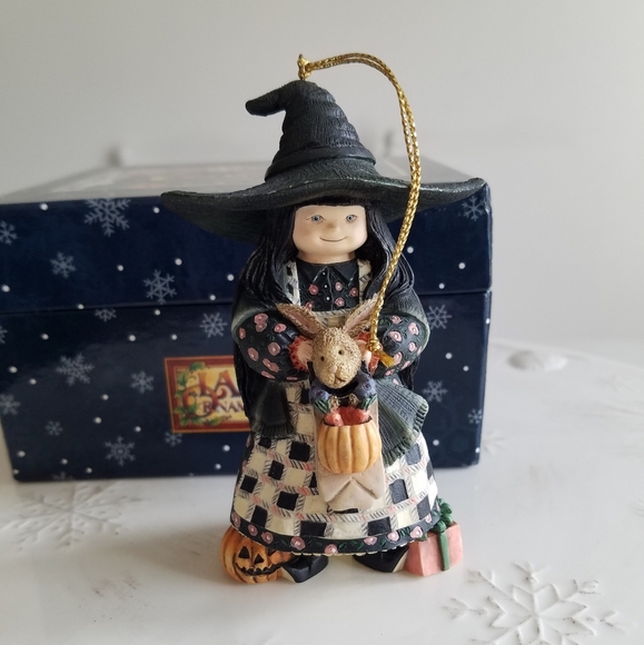 Lang & Wise 1998 Ceramic Ornaments Sherri Buck Baldwin Witch's Hat - Picture 5 of 10